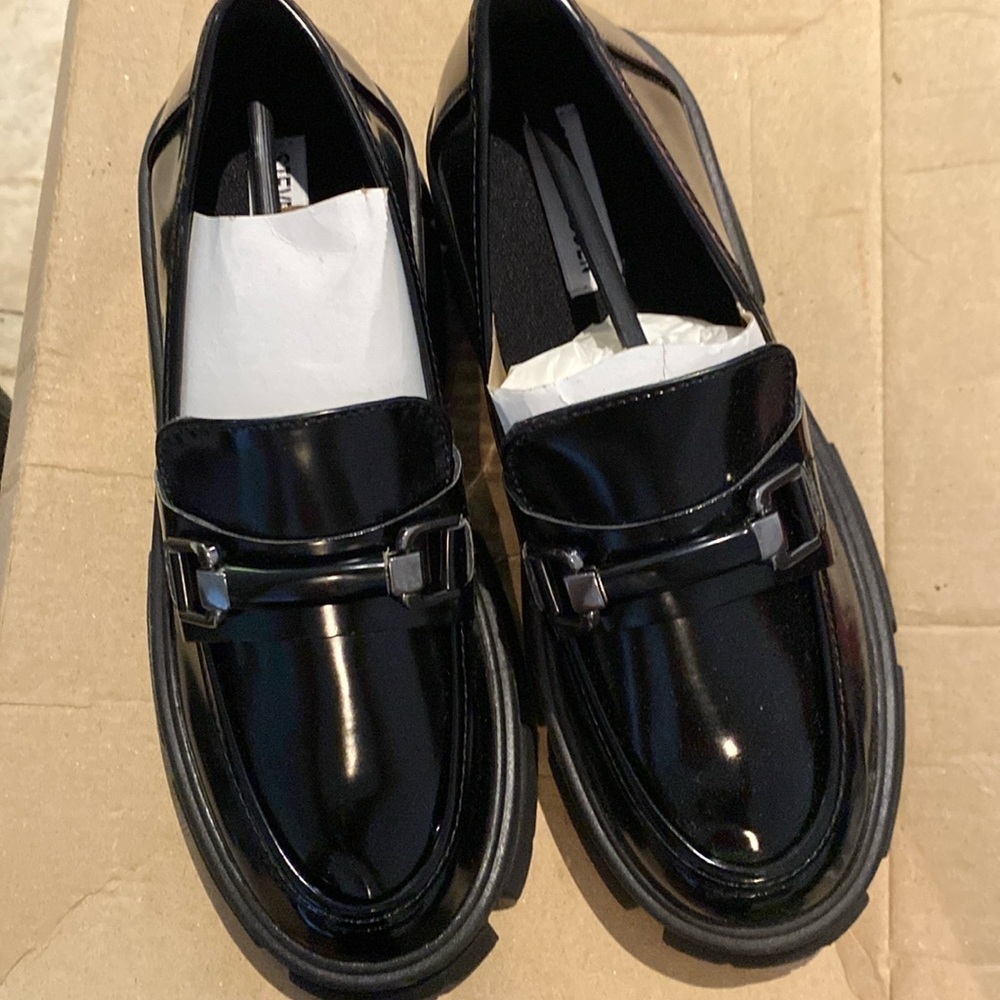 Steve Madden Black Lively Platform Penny Loafer